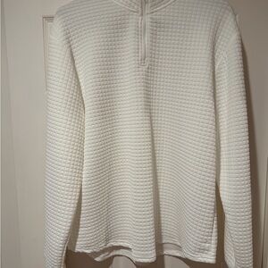 Men's White Quilted Sweater NWOT